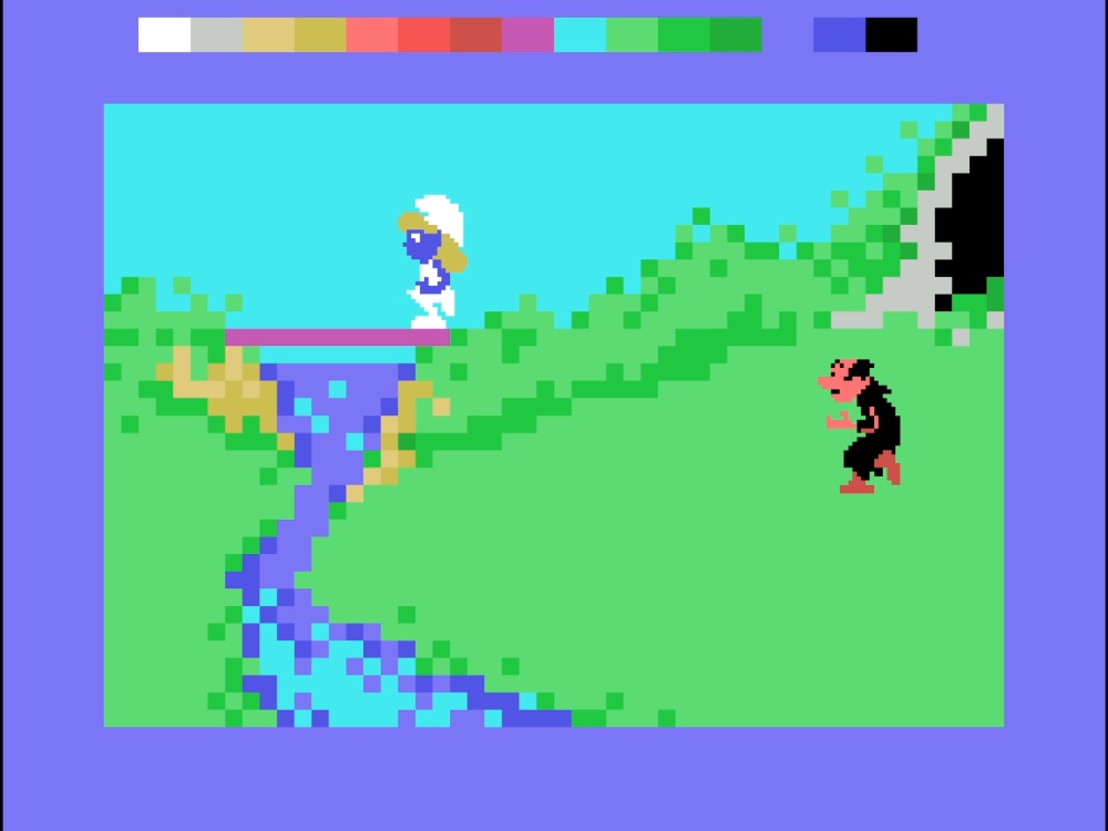 Gameplay of Smurf: Paint 'n' Play Workshop for Colecovision